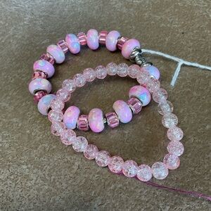 Watercolor glass bracelet set